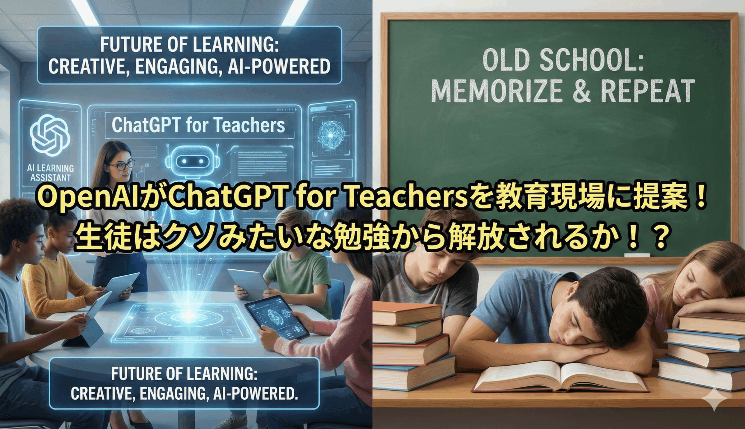 OpenAIがChatGPT for Teachersを教育現場に提案！　生徒はクソみたいな勉強から解放されるか！？