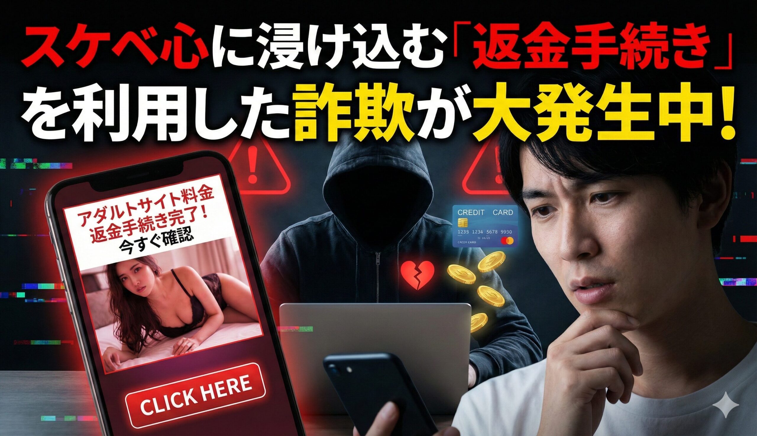 スケベ心に浸け込む「返金手続き」を利用した詐欺が大発生中！