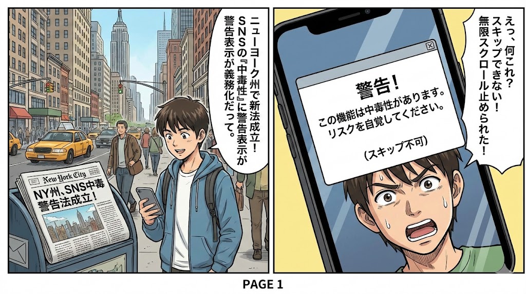 ニューヨーク州がSNSの「中毒性」に警告表示を義務化――若者保護か、自由の侵害か